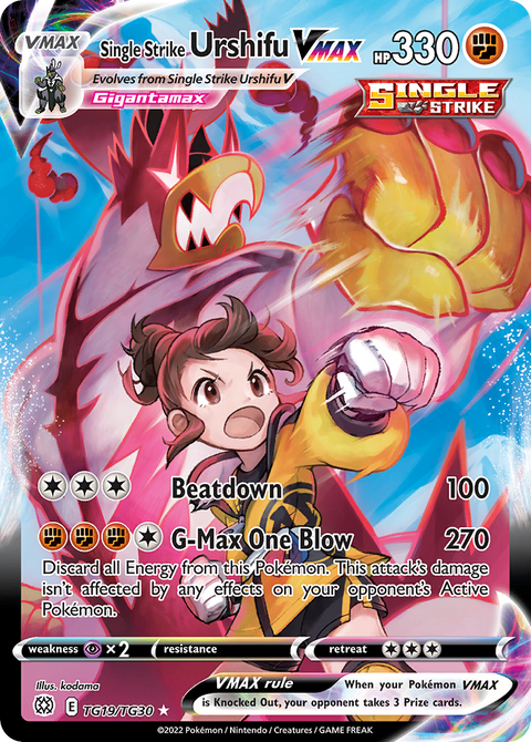 Single Strike Urshifu VMAX TG19 Brilliant Stars Trainer Gallery Pokémon card