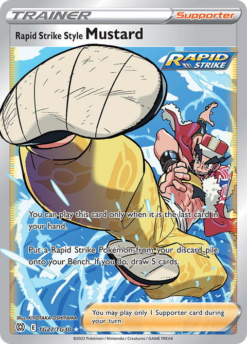 Rapid Strike Style Mustard TG27 Brilliant Stars Trainer Gallery Pokémon card