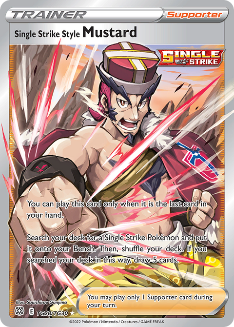 Single Strike Style Mustard TG28 Brilliant Stars Trainer Gallery Pokémon card