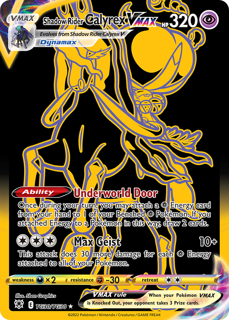 Shadow Rider Calyrex VMAX TG30 Astral Radiance Trainer Gallery Pokémon card