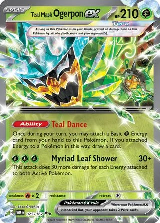 Teal Mask Ogerpon ex 025 Prize Pack Series Six Pokémon card