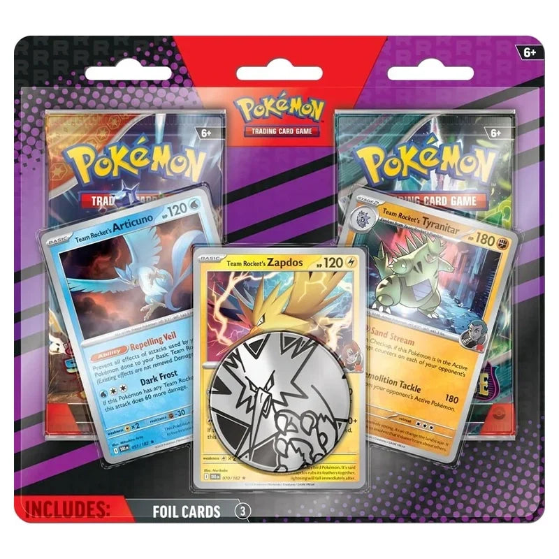 Pokemon TCG: Enhanced 2 Pack Blister - Team Rocket's Articuno, Zapdos & Tyranitar