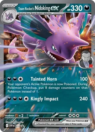 Team Rocket's Nidoking ex - 217/215 - Scarlet & Violet Black Star Promos