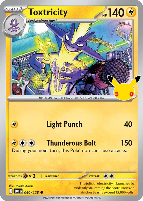 Toxtricity 60 30th Celebration Pokémon card