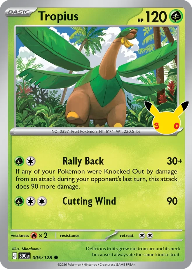 Tropius 5 30th Celebration Pokémon card