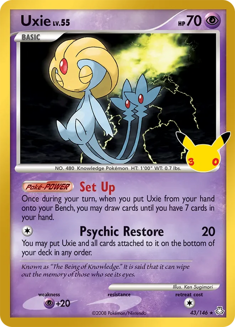 Uxie 10 30th Celebration: Classic Collection Pokémon card