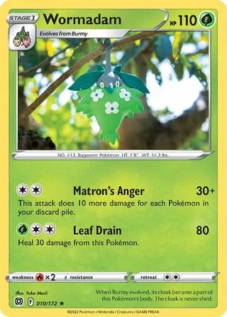Wormadam 010 Prize Pack Series Two Pokémon card