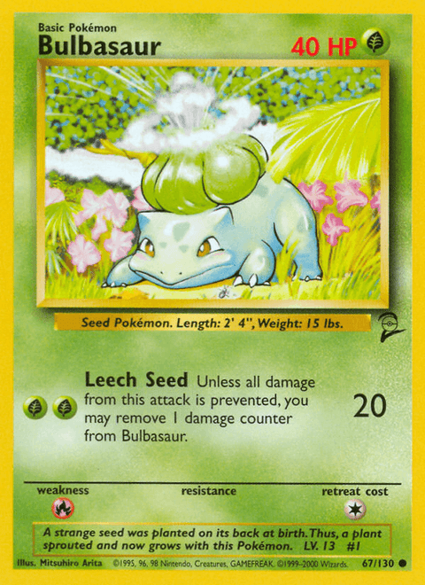 Bulbasaur 67 Base Set 2 Pokémon card