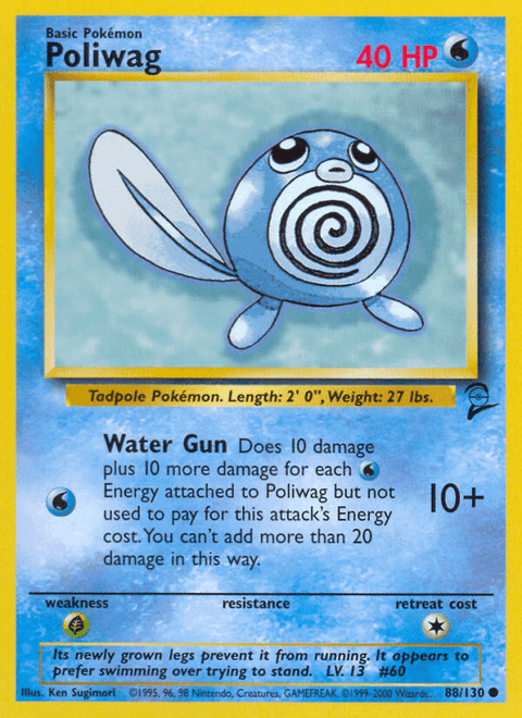 Poliwag 88 Base Set 2 Pokémon card