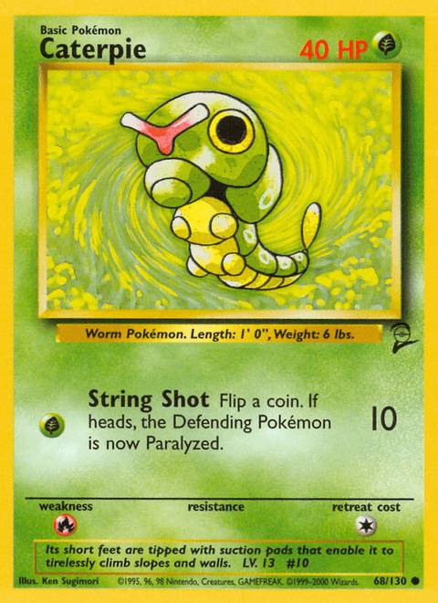Caterpie 68 Base Set 2 Pokémon card