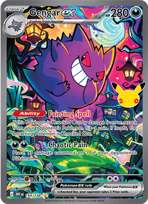 Gengar ex 154 30th Celebration Pokémon card