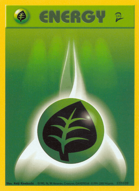 Grass Energy 127 Base Set 2 Pokémon card