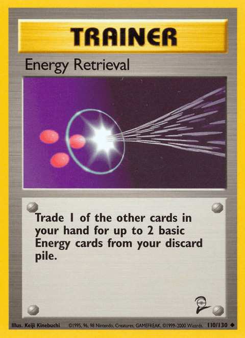 Energy Retrieval 110 Base Set 2 Pokémon card