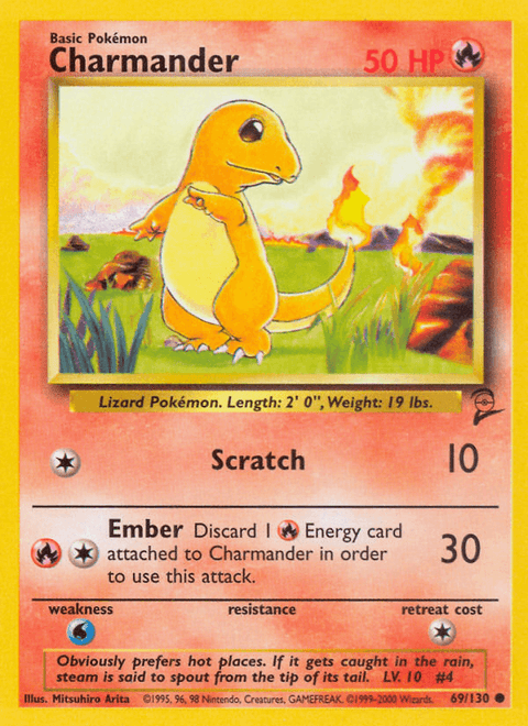 Charmander 69 Base Set 2 Pokémon card