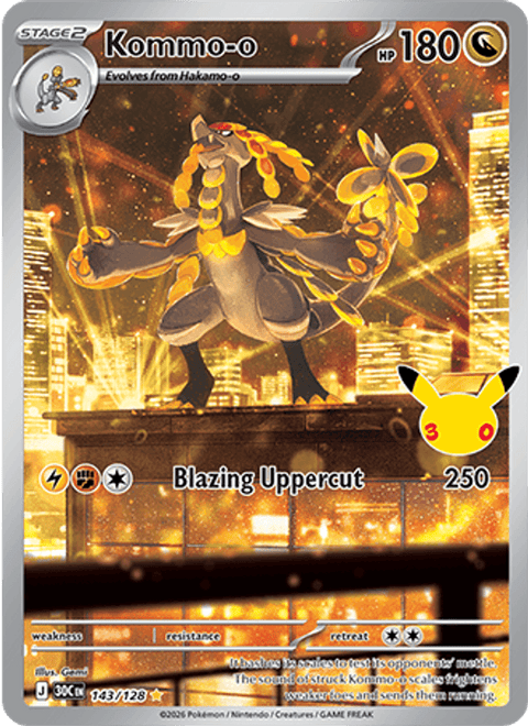 Kommo-o 143 30th Celebration Pokémon card