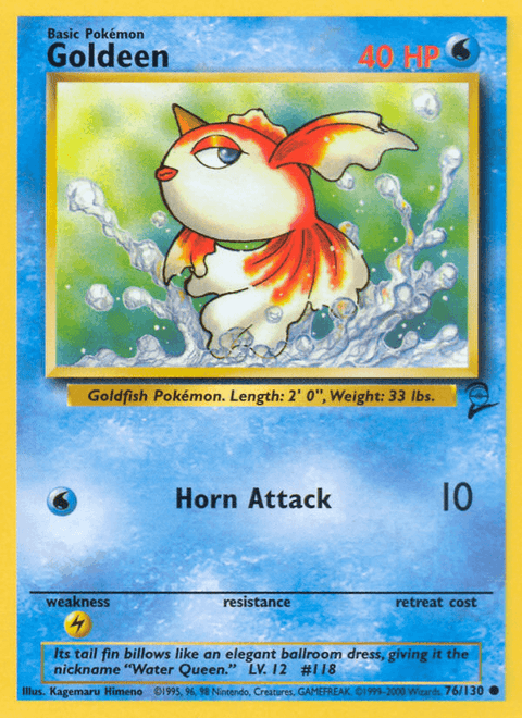 Goldeen 76 Base Set 2 Pokémon card