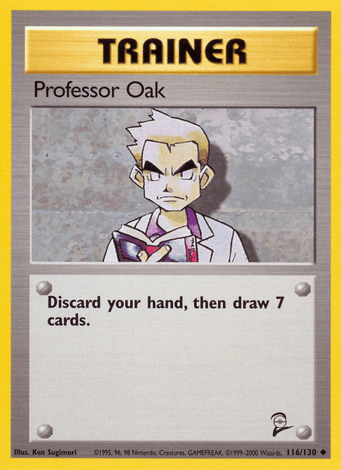 Professor Oak 116 Base Set 2 Pokémon card