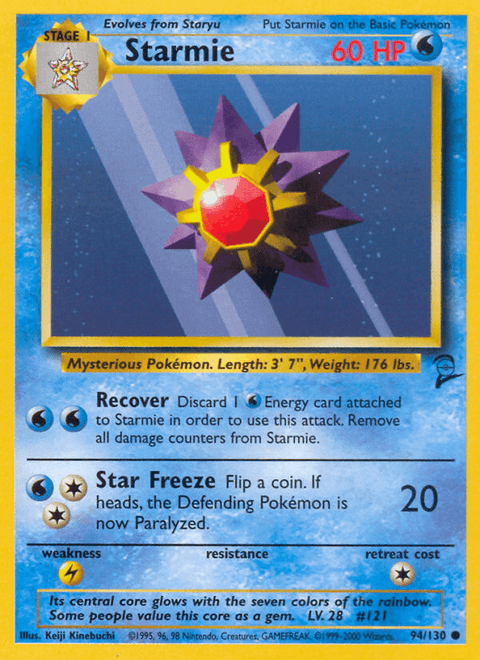 Starmie 94 Base Set 2 Pokémon card