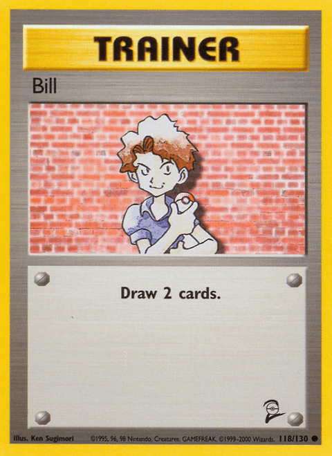 Bill 118 Base Set 2 Pokémon card