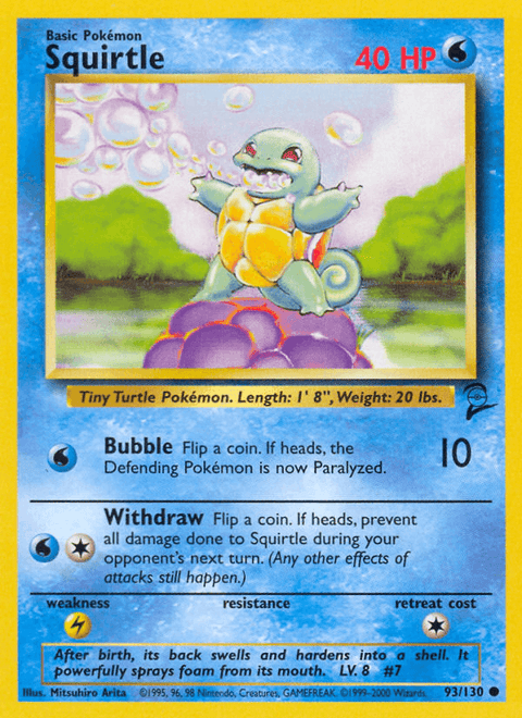 Squirtle 93 Base Set 2 Pokémon card