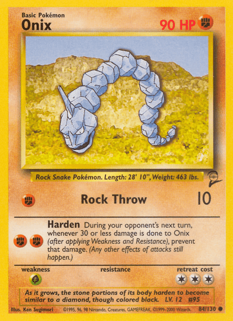 Onix 84 Base Set 2 Pokémon card