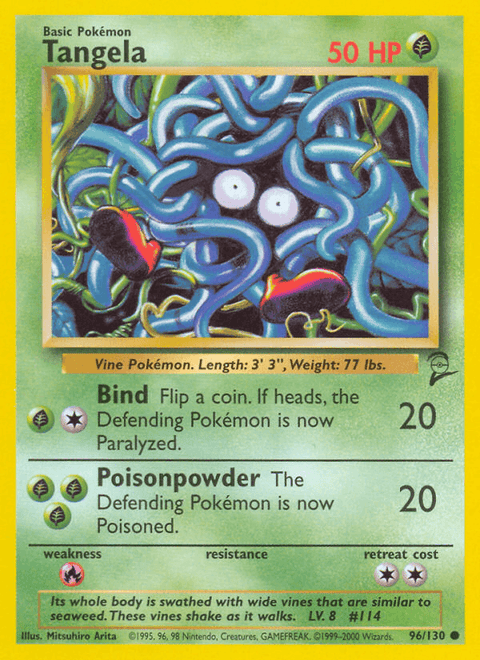 Tangela 96 Base Set 2 Pokémon card