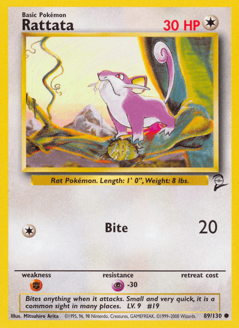 Rattata 89 Base Set 2 Pokémon card