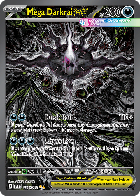 Mega Darkrai ex 116 Pitch Black Pokémon card