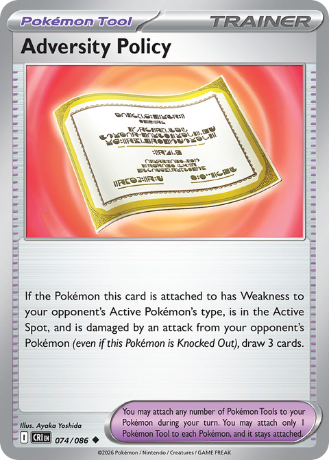 Adversity Policy 74 Chaos Rising Pokémon card