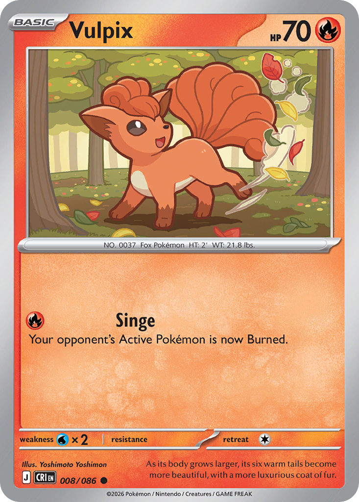 Vulpix 8 Chaos Rising Pokémon card