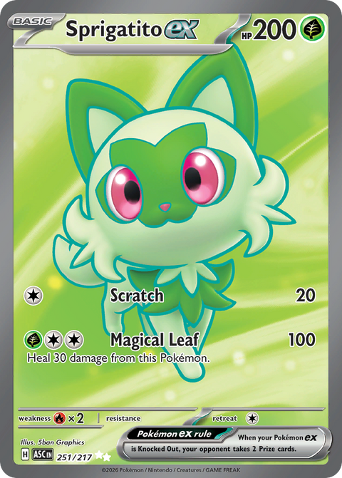 Sprigatito ex 251 Ascended Heroes Pokémon card