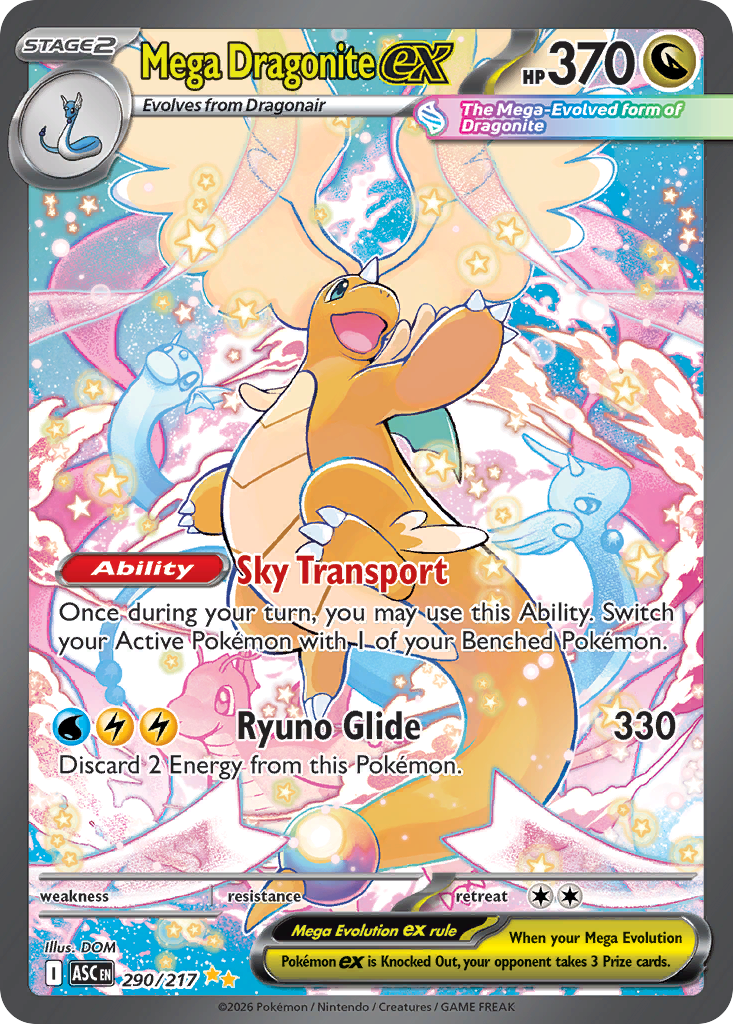 Mega Dragonite ex 290 Ascended Heroes Pokémon card