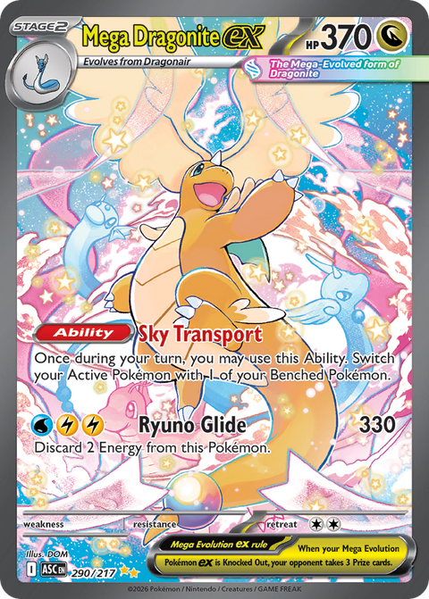 Mega Dragonite ex 290 Ascended Heroes Pokémon card