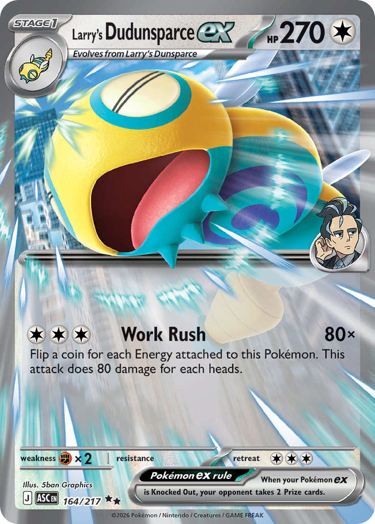 Larry's Dudunsparce ex 164 Ascended Heroes Pokémon card