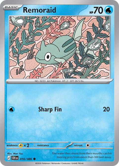 Remoraid 16 Chaos Rising Pokémon card