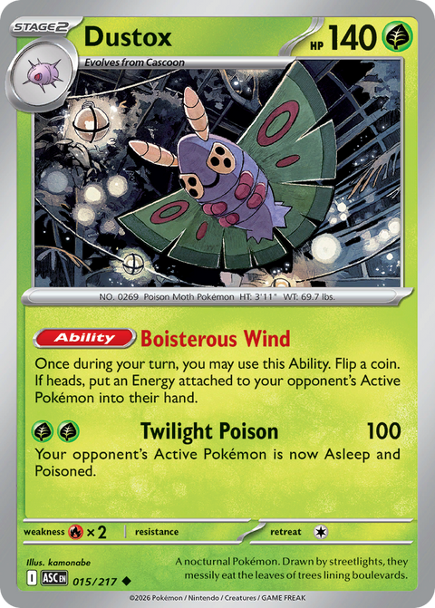 Dustox 15 Ascended Heroes Pokémon card