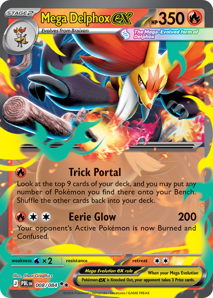 Mega Delphox ex 8 Pitch Black Pokémon card