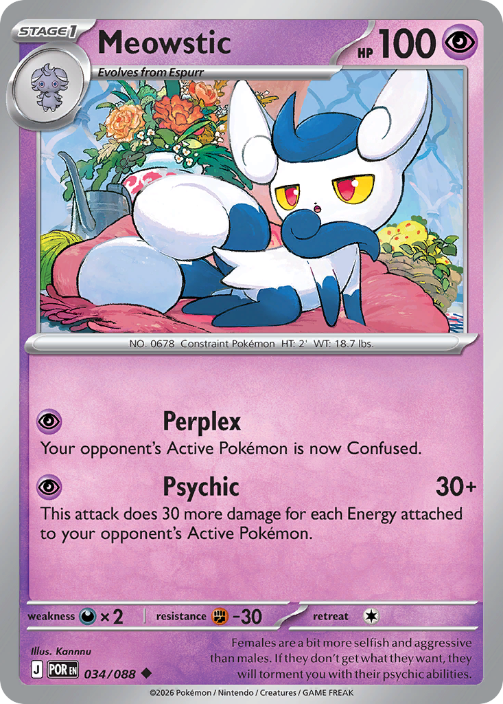 Meowstic 34 Perfect Order Pokémon card