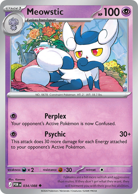 Meowstic 34 Perfect Order Pokémon card