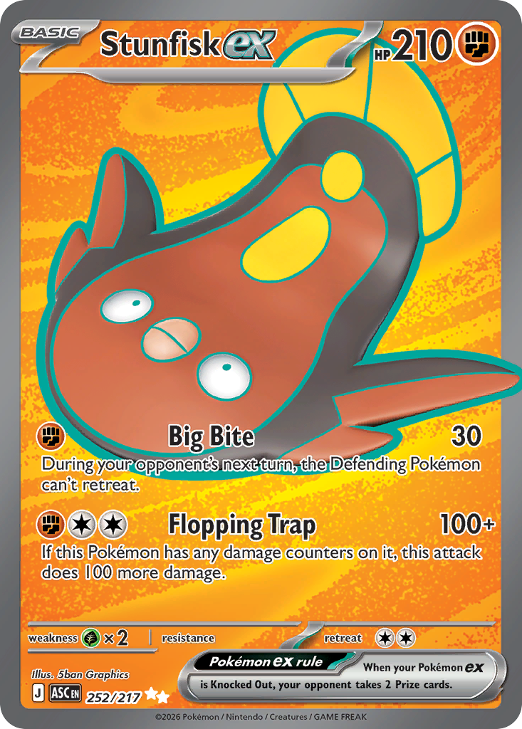 Stunfisk ex 252 Ascended Heroes Pokémon card