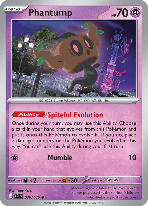 Phantump 38 Chaos Rising Pokémon card