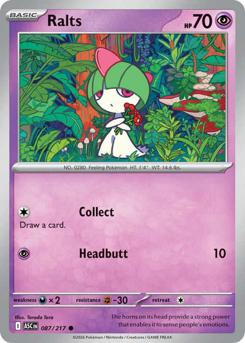 Ralts 87 Ascended Heroes Pokémon card