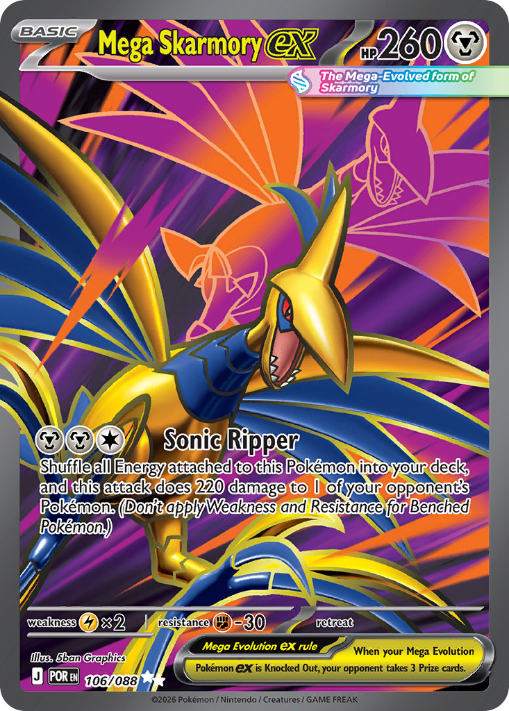 Mega Skarmory ex 106 Perfect Order Pokémon card