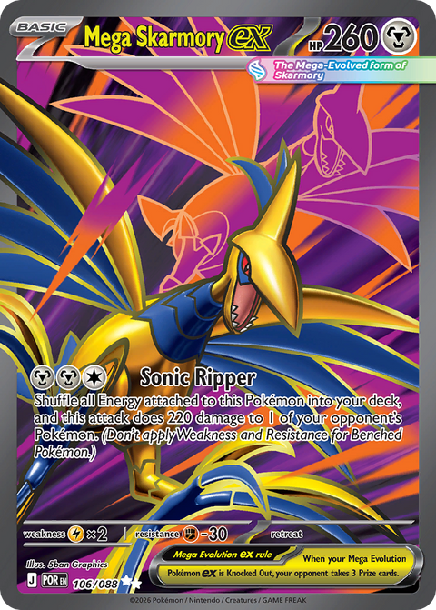Mega Skarmory ex 106 Perfect Order Pokémon card