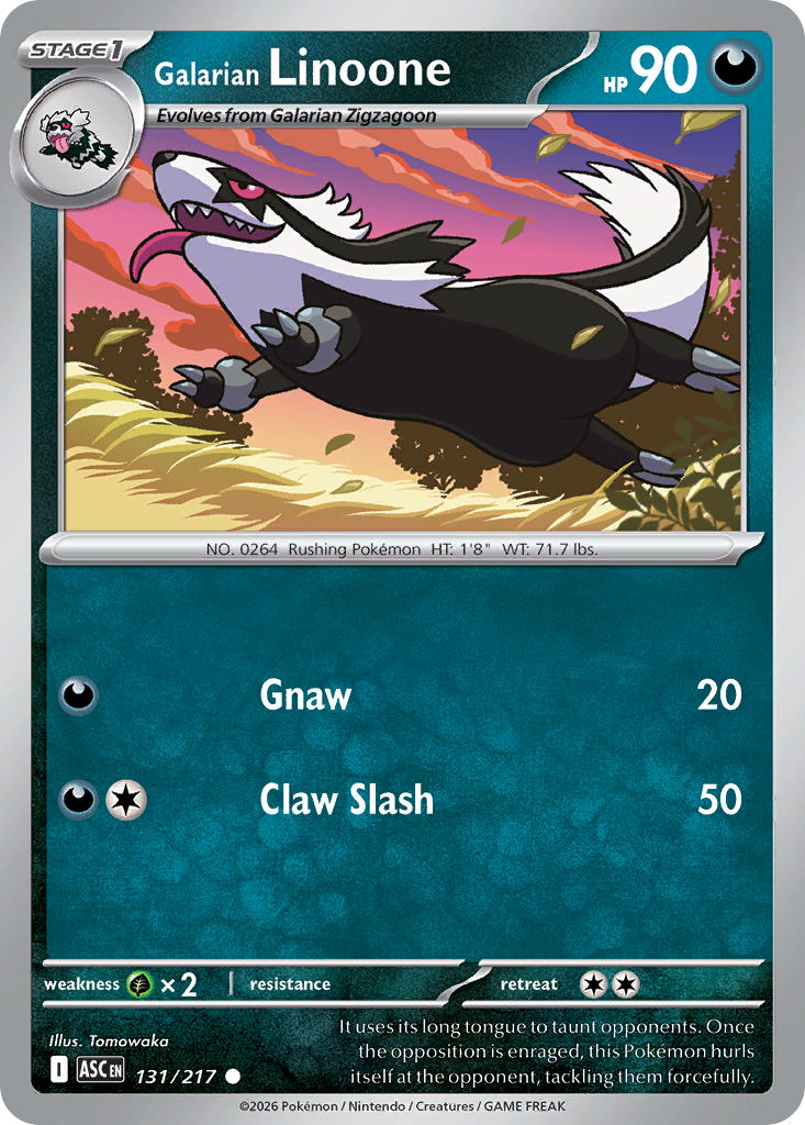 Galarian Linoone 131 Ascended Heroes Pokémon card