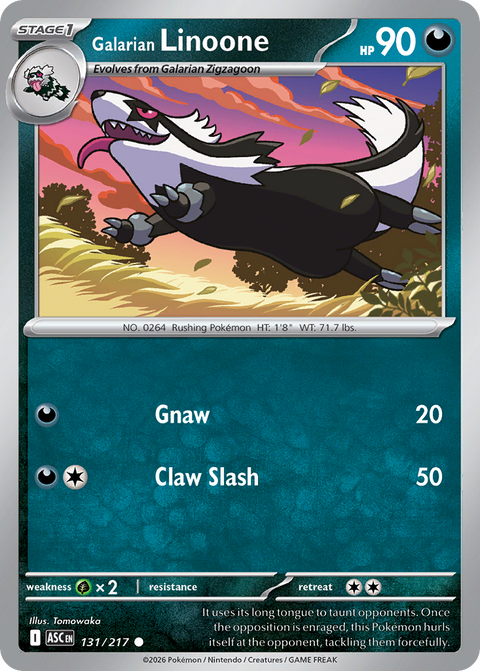 Galarian Linoone 131 Ascended Heroes Pokémon card