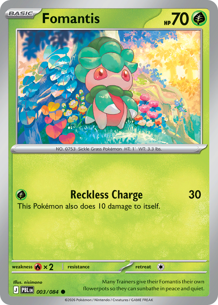 Fomantis 3 Pitch Black Pokémon card