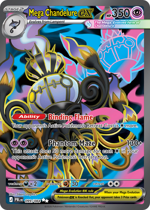 Mega Chandelure ex 99 Pitch Black Pokémon card