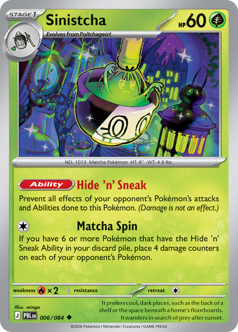 Sinistcha 6 Pitch Black Pokémon card