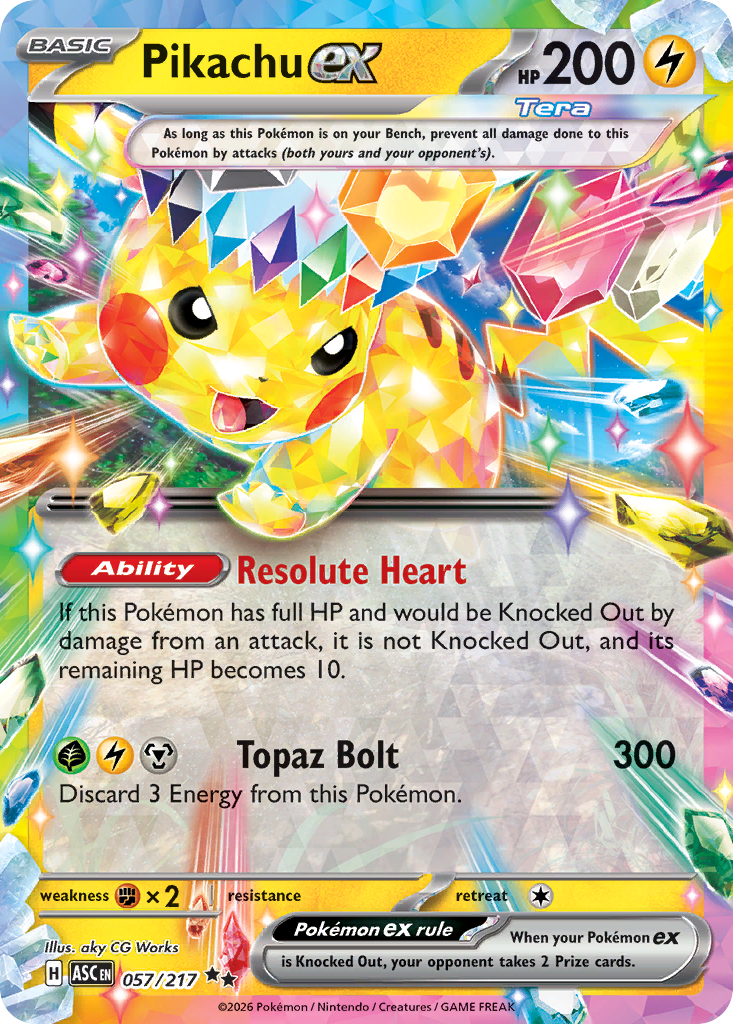 Pikachu ex 57 Ascended Heroes Pokémon card